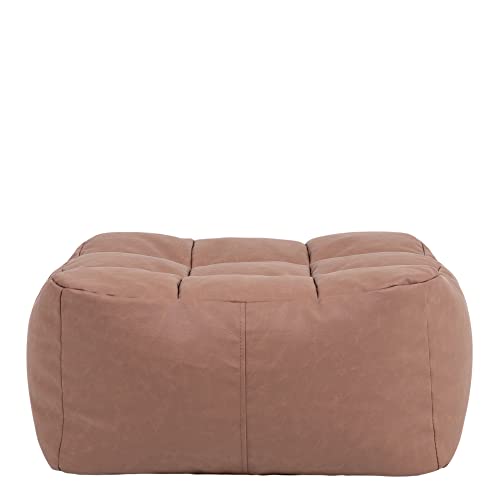 Icon Hocker „Lorenzo“, Braun, Sitzpouf Kunstleder, XXL Puff Hocker Groß, Sitzsack Hocker, Sitzkissen für das Wohnzimmer von Icon