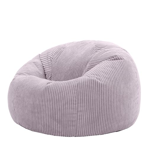 Icon Kingston Sitzsack Cord, Lila, Sitzsack Erwachsene mit Füllung, Bean Bag, Cord Sessel, Lounge Sessel, Lounge Stuhl, Schlafzimmer, Wohnzimmer, Wohnzimmer Möbel von Icon