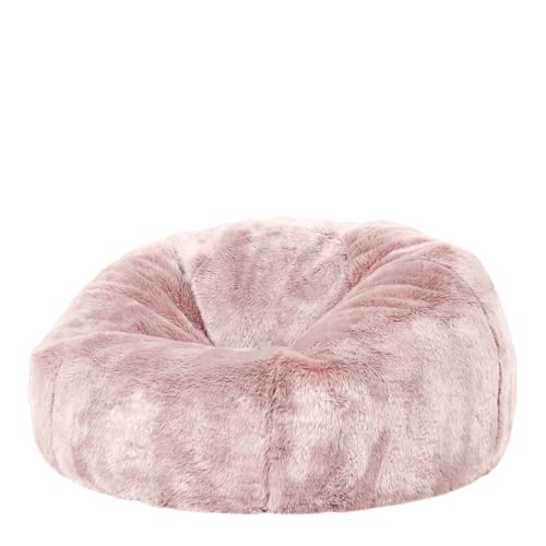 Icon Kingston Klassiker Kunstfell Sitzsack, Hellrosa, Sitzsack Erwachsene mit Füllung, Bean Bag, Flauschig Sessel, Lounge Sessel, Lounge Stuhl, Schlafzimmer, Wohnzimmer, Wohnzimmer Möbel von Icon