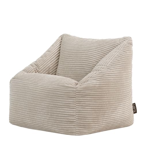 Icon Morgan Sitzsack Kinder Sessel, Beige, Cord, Kinder Sitzsack mit Füllung, Kinder Sessel, Sitzsack Kinderzimmer von Icon