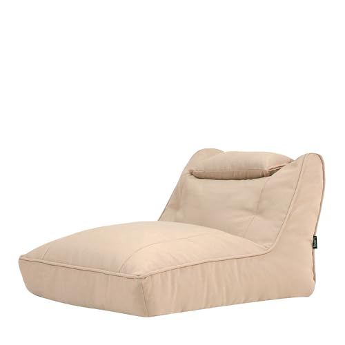 Icon Nova Sitzsack Sessel für Erwachsene, Beige, Olefin Stoff für Drinnen und Draußen, Riesen Sitzsack mit Füllung, Bequemer Sessel, Garten, Terrasse, Lounge, Wohnzimmer von Icon
