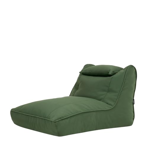 Icon Nova Sitzsack Sessel für Erwachsene, Khakigrün, Olefin Stoff für Drinnen und Draußen, Riesen Sitzsack mit Füllung, Bequemer Sessel, Garten, Terrasse, Lounge, Wohnzimmer von Icon