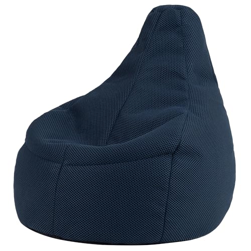 Icon Performance Mesh Gaming Sitzsack, Marineblau, Webstoff, Sitzsack Erwachsene mit Füllung, Bean Bag, Gaming Stuhl, Lounge Sessel, Lounge Stuhl, Schlafzimmer, Wohnzimmer von Icon