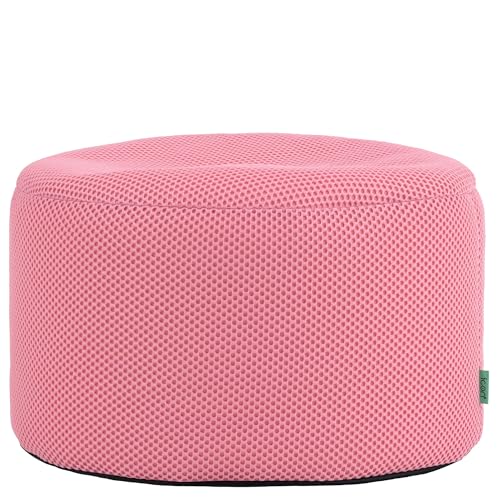 Icon Performance Mesh Gaming Sitzsack Hocker, Rosa, Webstoff, Sitzpuff mit Füllung, Bean Bag, Gaming Stuhl, Fußhocker, Lounge Stuhl, Schlafzimmer, Wohnzimmer von Icon