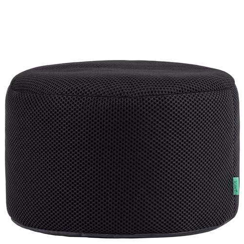 Icon Performance Mesh Gaming Sitzsack Hocker, Schwarz, Webstoff, Sitzpuff mit Füllung, Bean Bag, Gaming Stuhl, Fußhocker, Lounge Stuhl, Schlafzimmer, Wohnzimmer von Icon