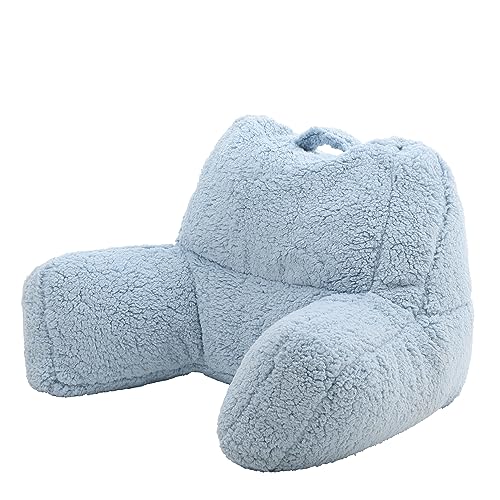 Icon Rückenlehne Lesekissen „Teddybär“, gefrorenes Blau, Lesekissen Flauschig mit Sitzsack Füllung, Lesekissen für Bett, Rückenstütze mit Tragegriff von Icon