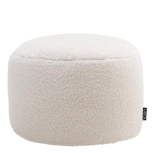 Icon Runder Sitzpuff „“, XL Hocker, Groß Fußhocker für das Wohnzimmer, Sitzkissen von Icon