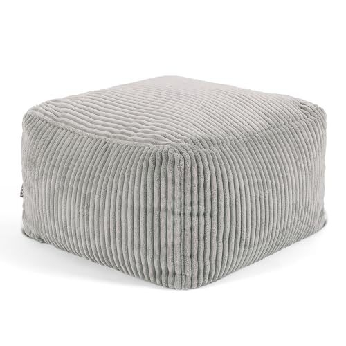 Icon Sitzpuff „Theo“, Cord, Fußhocker für das Wohnzimmer, Sitzhocker, Sitzpouf, Sitzsack Hocker Groß, Sitzkissen von Icon