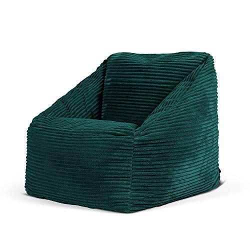 Icon Natalia Sitzsack Kinder, Blaugrün, Flauschiger Cord Stoff, Sitzsack Cord mit Füllung, Bequemer Kinder Sessel, Kuschelsessel, Lese Sessel, Schlafzimmer, Kinderzimmer, Spielzimmer von Icon