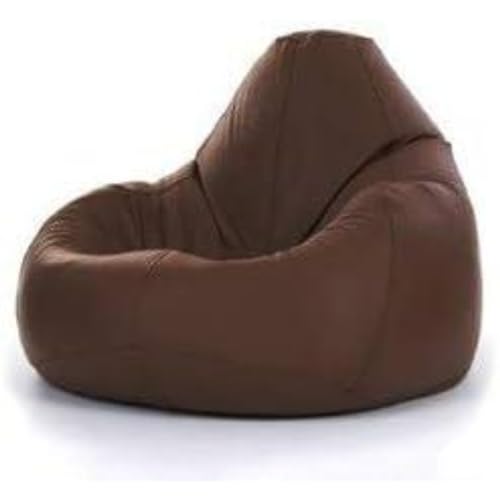Icon Sitzsack-Sessel „Valencia“, Braun, Leder, XL Sitzsack für Erwachsene mit Füllung für das Wohnzimmer von Icon