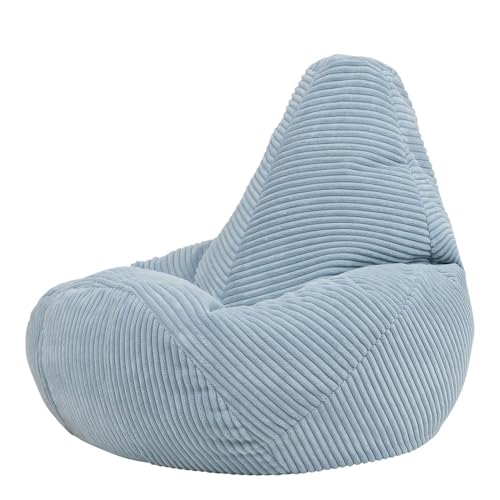 Icon Sitzsack-Sessel Flauschig „Dalton“ für Kinder, Hellblau, Cord, Kindersitzsack, Groß, Sitzsack Kinder mit Füllung von Icon