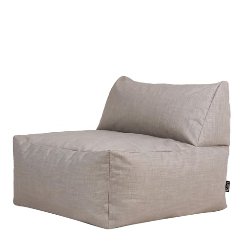 Icon Tetra Sitzsack, Grau, Sitzsack Sessel, Sitzsack Erwachsene mit Füllung, Wasserfest, Modulares Sofa, Wohnzimmer Sessel, Sitzlounge Garten von Icon