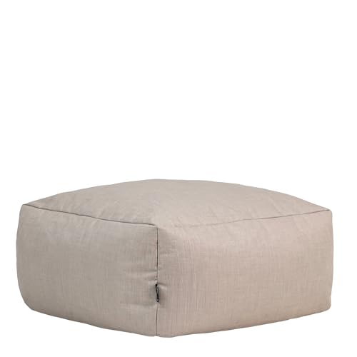 Icon Tetra Sitzsack Pouf, Beige, Pouf Hocker, Fußhocker mit Füllung, Wasserfest, Modulares Sofa, Wohnzimmer, Garten von Icon