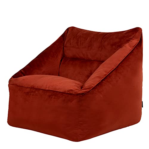 Icon Riesen Sitzsack Sessel „Natalia“, Terrakotta, Plüsch XXL Sitzsack Erwachsene mit Füllung für das Wohnzimmer, Riesensitzsack Sofa XXL von Icon