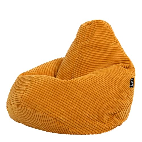 Icon Sitzsack-Sessel Flauschig „Dalton“ für Kinder, Gelb, Cord, Kindersitzsack, Groß, Sitzsack Kinder mit Füllung von Icon