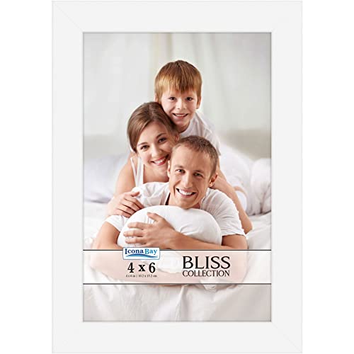 Icona Bay – 10 x 15 cm weißer Bilderrahmen – Moderner Holzverbundrahmen – Tisch- oder Wandhalterung – Bliss-Kollektion von Icona Bay