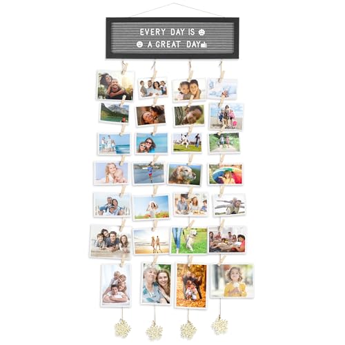 Icona Bay Picture Frames Collage Wall Decor Hanging Photo Display Frame Felt Letter Board with 340 Letters and 30 Clips - Black Icona Bay Picture Frames Collage Wall Decor Hanging Photo Display Frame Felt Letter Board with 340 Letters and 30 Clips - Black von Icona Bay