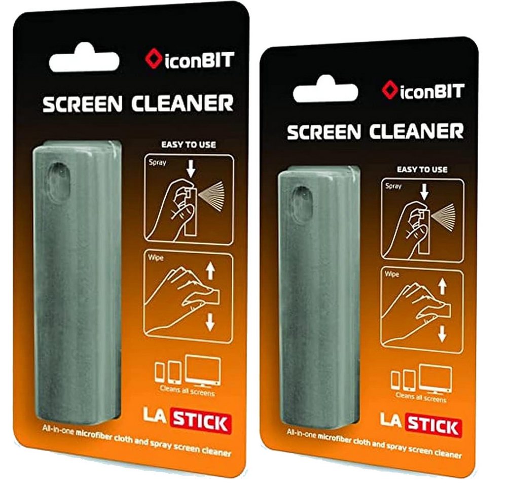 Iconbit Reinigungs-Set [2ErPack] LASTICK All-In-One Screen Cleaner – Bildschirmreiniger, (2-St), Smartphone Tablet-Notebook-oder TV-Bildschirm mit Mikrofaseroberfläche von Iconbit