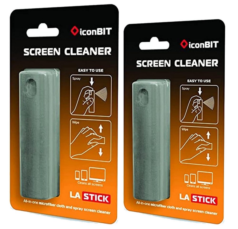 Iconbit Reinigungs-Set [2ErPack] LASTICK All-In-One Screen Cleaner – Bildschirmreiniger, (2-St), Smartphone Tablet-Notebook-oder TV-Bildschirm mit Mikrofaseroberfläche von Iconbit