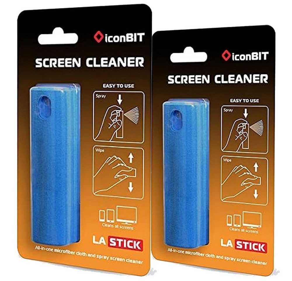 Iconbit Reinigungs-Set [2ErPack] LASTICK All-In-One Screen Cleaner – Bildschirmreiniger, (2-St), Smartphone Tablet-Notebook-oder TV-Bildschirm mit Mikrofaseroberfläche von Iconbit