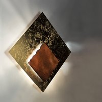 Icone Piastra QM LED Wandleuchte, 50 x 50 cm Blattgold / Rost von Icone
