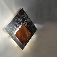 Icone Piastra QP LED Wandleuchte, 35 x 35 cm Blattsilber / Rost von Icone