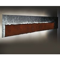 Icone Piastra RG LED Wandleuchte, 160 x 20 cm Blattsilber / Rost von Icone
