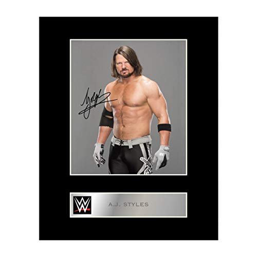 A.J. Styles signiertes Foto mit Passepartout, WWE-Autogramm, Geschenk-Bild von Iconic pics