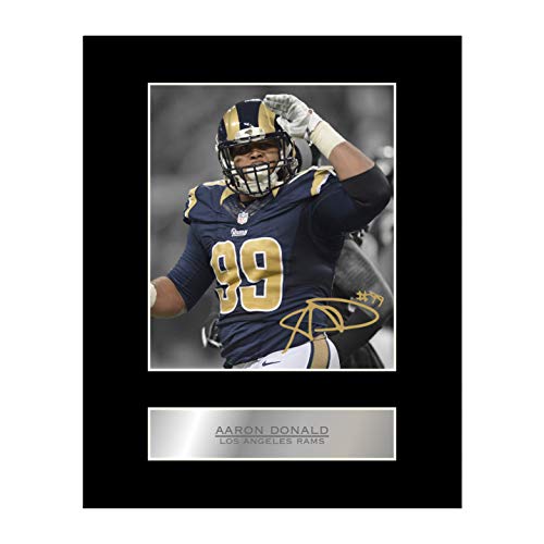 Aaron Donald Signiertes Foto mit Passepartout, Los Angeles Rams von Iconic pics