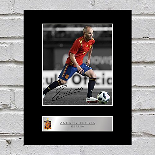 Iconic Pics Andrés Iniesta Signiert Foto Display Wohnzimmer Wandbild von Iconic pics