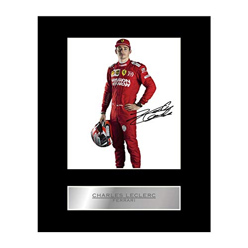 Charles Leclerc, signiertes Foto mit Passepartout, Ferrari F1, signierter Geschenkbilddruck von Iconic pics
