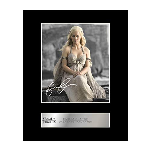 Emilia Clarke signiertes Foto mit Passepartout, Daenerys Targaryen – Game of Thrones, Geschenk von Iconic pics