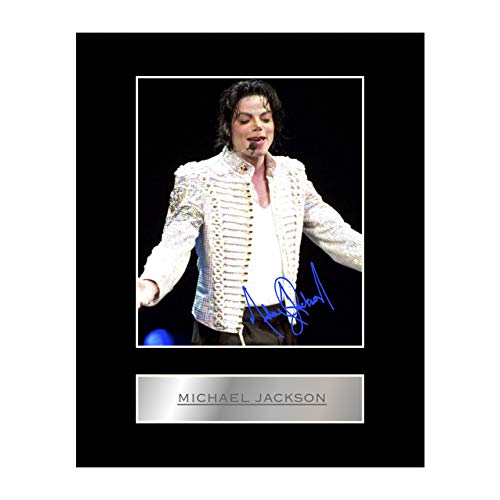 Fotodruck Michael Jackson mit Autogramm und Passepartout. von Iconic pics