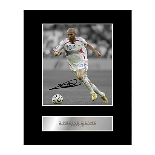Iconic pics Fotodruck mit Autogramm von Zinedine Zidane, Frankreich, Passepartout von Iconic pics