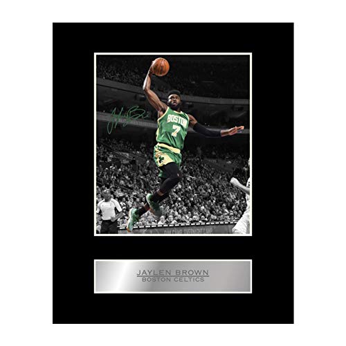 Jaylen Brown signiertes Foto mit Passepartout, Boston Celtics #01 NBA gedrucktes Autogramm, Geschenk von Iconic pics