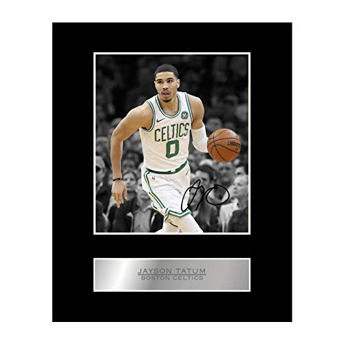 Jayson Tatum signiertes Foto mit Passepartout, Boston Celtics #01 NBA gedrucktes Autogramm, Geschenk von Iconic pics