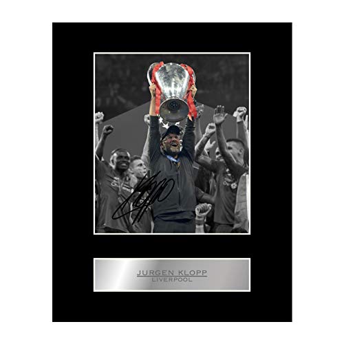 Jurgen Klopp signiertes Foto mit Passepartout, Liverpool FC Champions League #1 Autogramm, Geschenk von Iconic pics