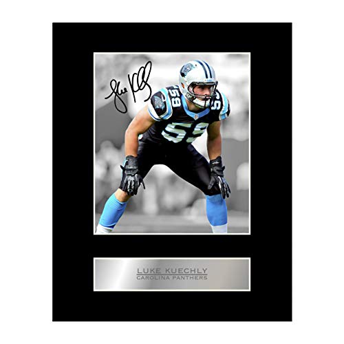 Luke Kuechly Signiertes Foto mit Passepartout, Carolina Panthers von Iconic pics