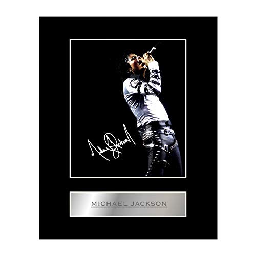 Michael Jackson signiertes Foto mit Passepartout, #3, signiertes Geschenk, Kunstdruck von Iconic pics