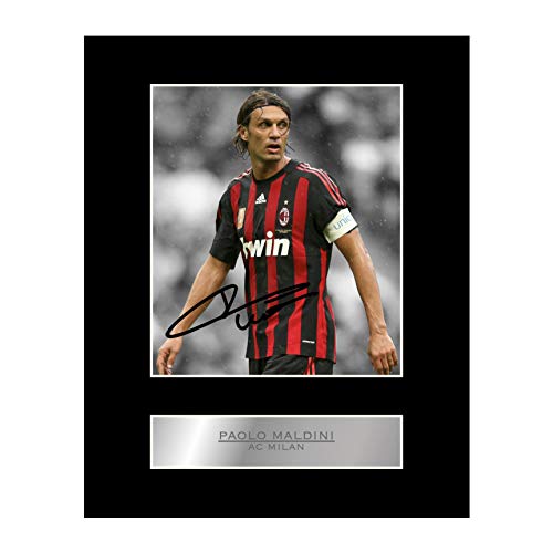 Paolo Maldini, signiertes Foto mit Passepartout, AC Mailand FC #1, signiertes Geschenk, Bild von Iconic pics