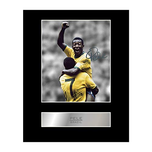 Pelé Foto mit Autogramm und Passepartout, Fotodruck von Iconic pics