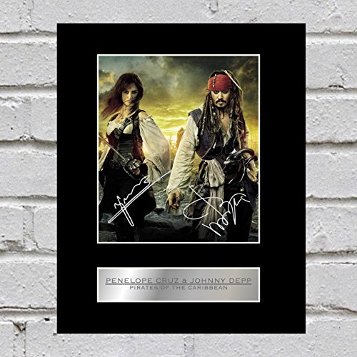 Iconic pics Penelope Cruz und Johnny Depp Digital signiertes Foto mit Passepartout, POTC von Iconic pics