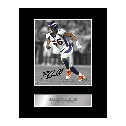 Signiertes Foto von Bradley Chubb, Denver Broncos #01, NFL, gedrucktes Autogramm, Geschenk, Bild von Iconic pics