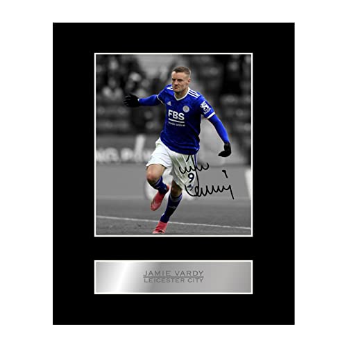 Jamie Vardy, signiertes Foto mit Passepartout, Leicester City FC von Iconic pics