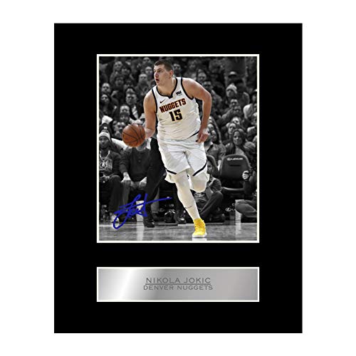 Signiertes Foto von Nikola Jokic Denver Nuggets #01 NBA mit Autogramm und Passepartout von Iconic pics