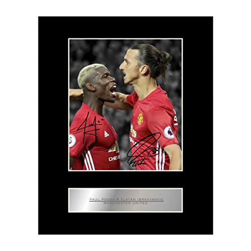 Signiertes Foto von Paul Pogba und Zlatan Ibrahimovic, Manchester United FC, signiert, Geschenk, Kunstdruck von Iconic pics