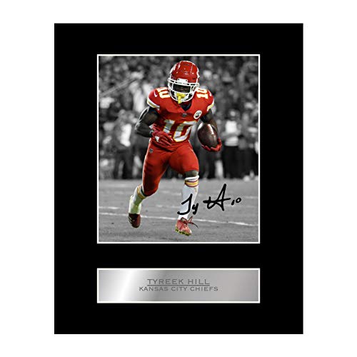 Tyreek Hill Signiertes Foto mit Passepartout, Kansas City Chiefs #01 NFL gedrucktes Autogramm, Geschenk, Bild Druck von Iconic pics