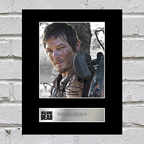 Von Norman Reedus, Daryl Dixon von „The Walking Dead“ signiertes Foto mit Passepartout von Iconic pics