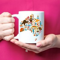 Embleme, Die Und in Der Form Von Australien-Kaffeebecher-Geschenk Darstellen von IconicPassion