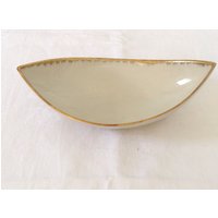 Vintage Hertel-Jacob 1960S China W. Gold Detail Snack Nibbles Dish West German Mid Century Design von IconicVintageFinds